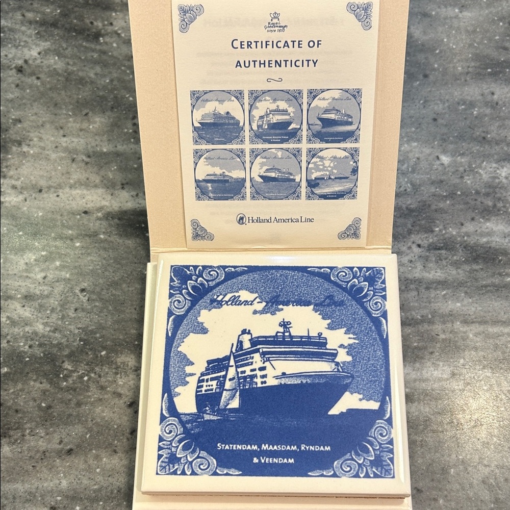 Holland America Line Nautical Blue Ceramic Coaster